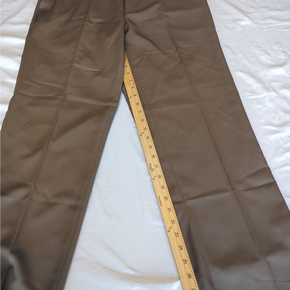Haggar Imperial Dress Pants Mens 37x29 Brown Excellent Vintage Flat Front Slacks
